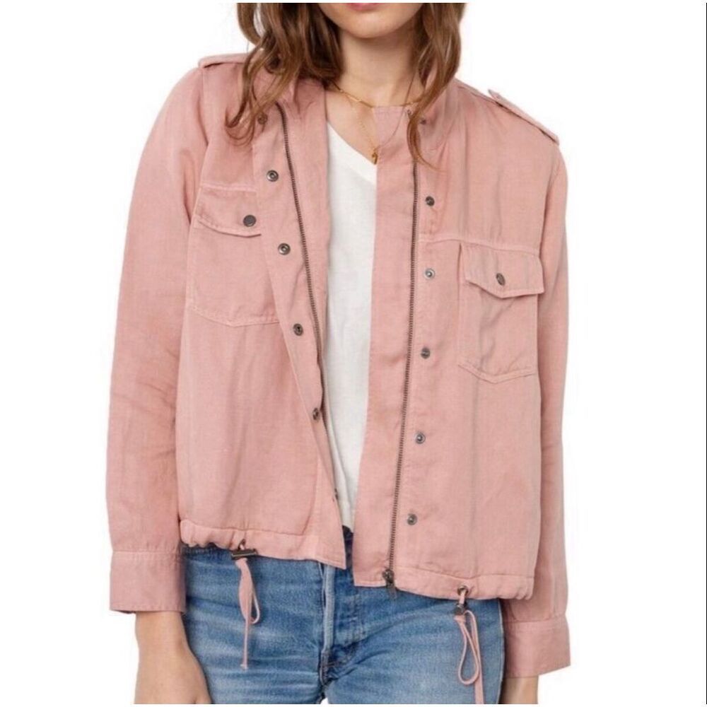Rails Collin’s Military Jacket Rose Dust Pink Linen Size Large